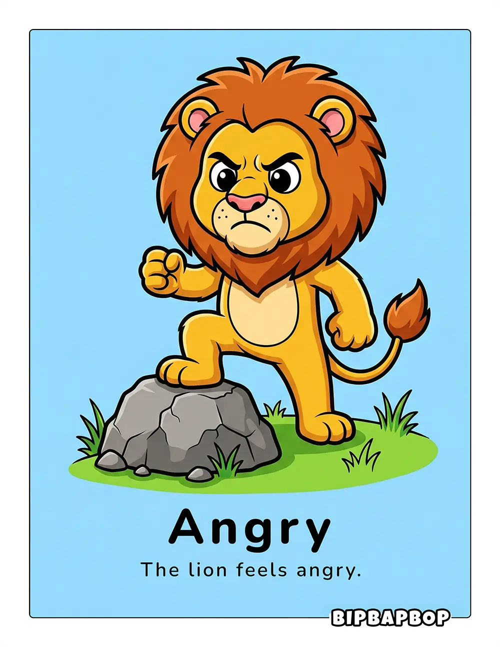 The lion is angry