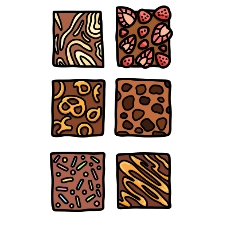 Assorted Brownies Coloring Page