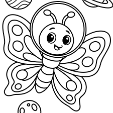 Astronaut Butterfly Coloring Page