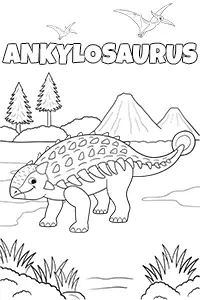 Baby Ankylosaurus Coloring Page Black & White