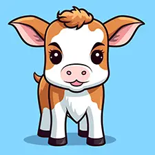 Baby Cow Coloring Page