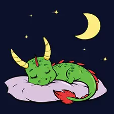 Baby Dragon Sleeping Coloring Page