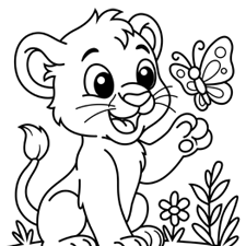 Baby Lion Coloring Page
