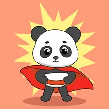 Baby Panda Superhero Coloring Page