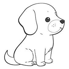 Baby St Barnard Coloring Page Black & White