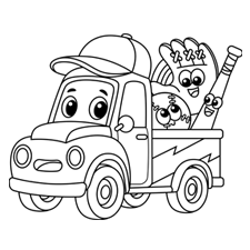Baseball Truck Coloring Page