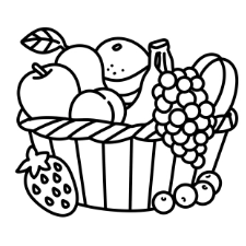 Basket Of Fruits Coloring Page