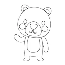 Easy Standing Bear Coloring Page Black & White