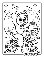 bear cycling across the moon
