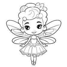 Beautiful Black Fairy Coloring Page Black & White