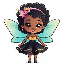 Beautiful Black Fairy Printable