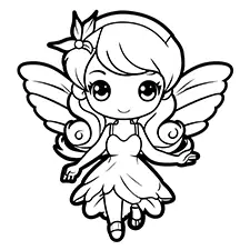 Beautiful Fairy Coloring Pages Black & White
