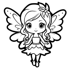 Beautiful Fairy Coloring Sheet Black & White