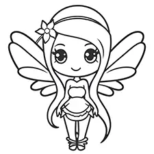 Beautiful Fairy Printable Black & White