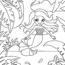 Beautiful Leaping Mermaid Coloring Sheet Black & White