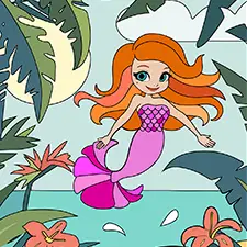 Beautiful Leaping Mermaid Coloring Sheet