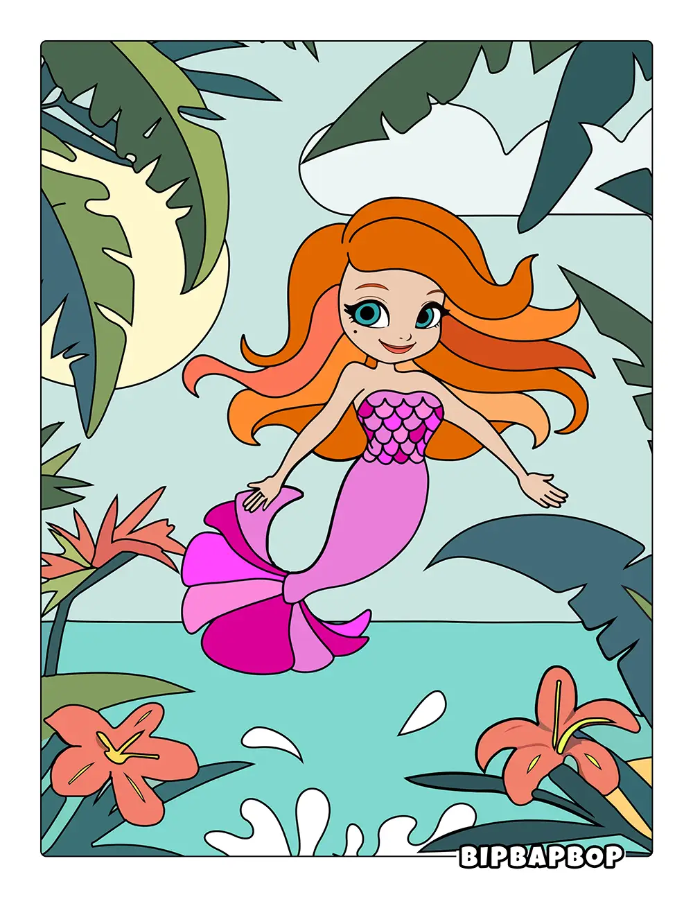 Mermaid At Sunset Printable