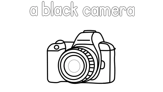 A Black Camera Coloring Page