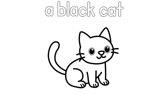 A Black Cat Coloring Page