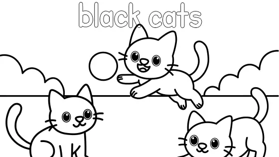 Black Cats Coloring Page
