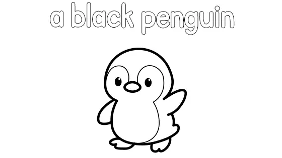 A Black Penguin Coloring Page