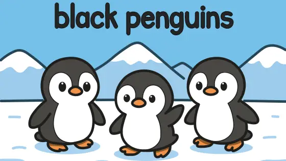 Black Penguins Printable