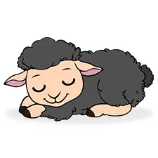 Black Sheep Sleeping Coloring Page