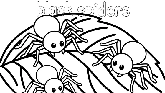 Black Spiders Coloring Page