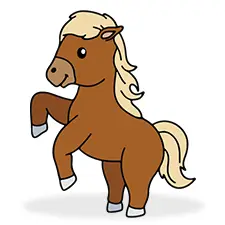 Standing Blonde Horse Coloring Page