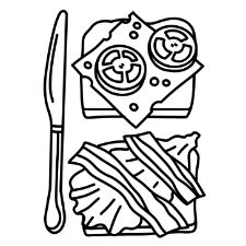 BLT Sandwich Coloring Page