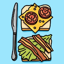 BLT Sandwich Coloring Page