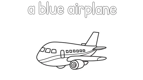 A Blue Airplane Coloring Page