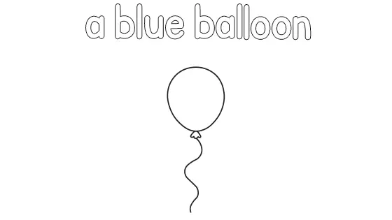 A Blue Balloon Coloring Page