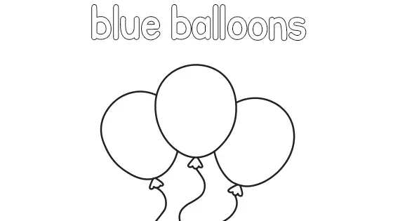 Blue Balloons Coloring Page