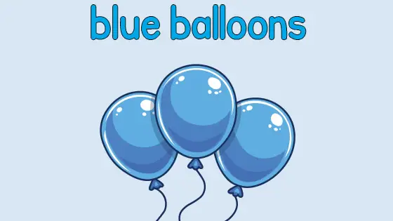 Blue Balloons Printable