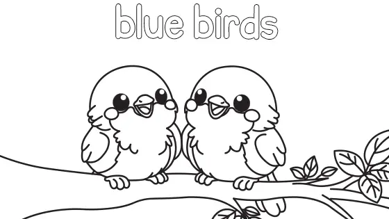 Blue Birds Coloring Page