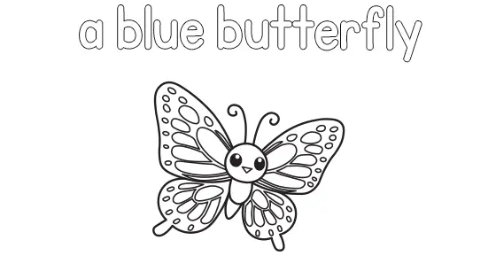 A Blue Butterfly Coloring Page