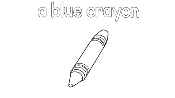 A Blue Crayon Coloring Page