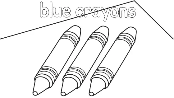 Blue Crayons Coloring Page