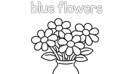 Blue Flowers Coloring Page