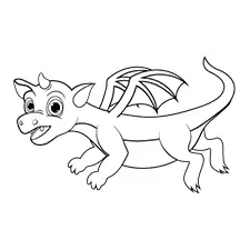 Blue Flying Dragon Coloring Page Black & White