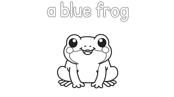 A Blue Frog Coloring Page