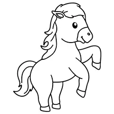 Blue-haired Pony Coloring Page Black & White