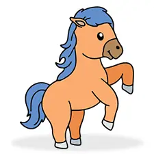 Blue-haired Pony Coloring Page