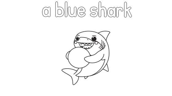 A Blue Shark Coloring Page