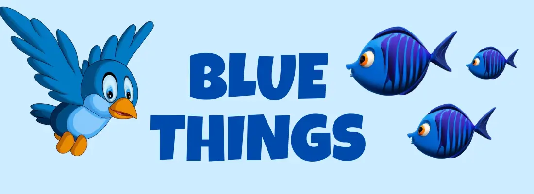 Blue Things - Blue fish and a blue bird