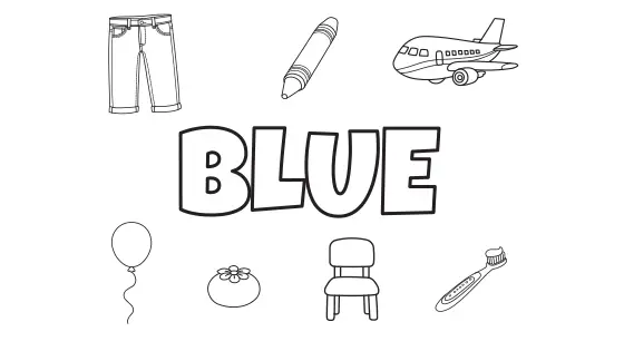 Blue Things Coloring Page