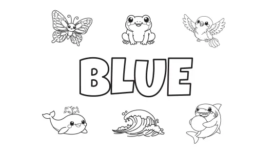 Blue Things In Nature Coloring Page