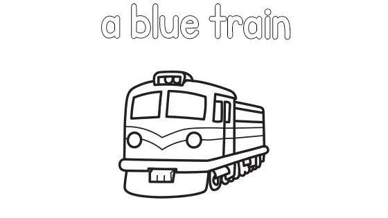 A Blue Train Coloring Page
