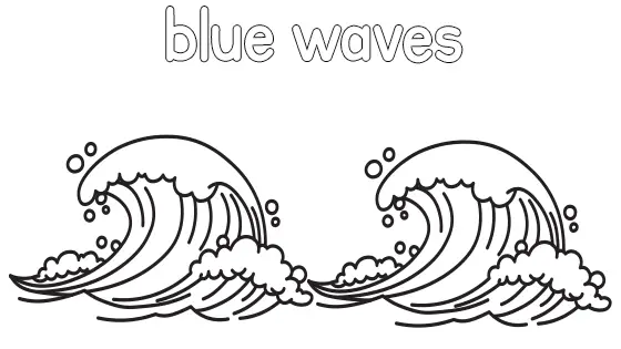 Blue Waves Coloring Page